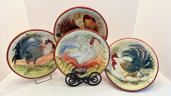 Certified International Susan Winget Other - Certified International Le Rooster Susan Winget 8 1/2” Soup Bowl Set Of 4